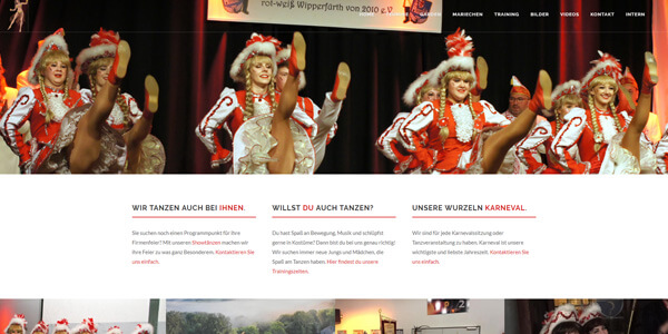 Bild der Tanzgruppen Webseite.