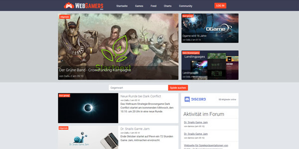 Bild der Webgamers.de Webseite.