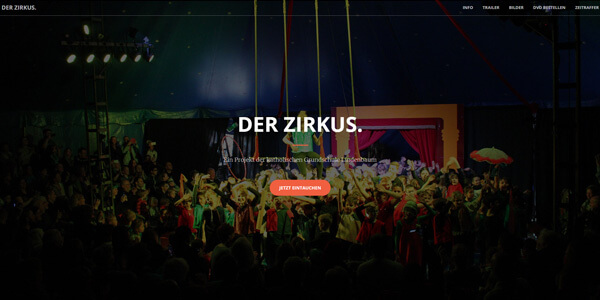 Bild der Webseite des Zikusprojektes.